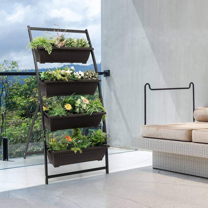 Costway 5 FT 4-Tier Vertical Raised Garden Bed Elevated Planter Box - See Details