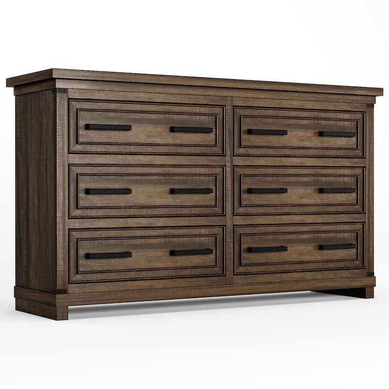 Farmhouse 6/8 Drawer Dresser for Bedroom, Rustic Wood Chest of Drawers