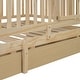 preview thumbnail 30 of 118, Wood Cribs Convertible Toddler Bed with Fence Guardrails and 2 Drawers Split into Independent Floor Bed and Daybed Slat Support