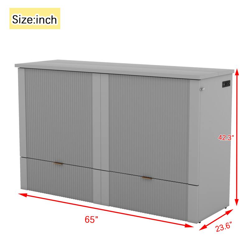 Murphy Bed Wall Bed with drawer and a set of Sockets & USB Ports