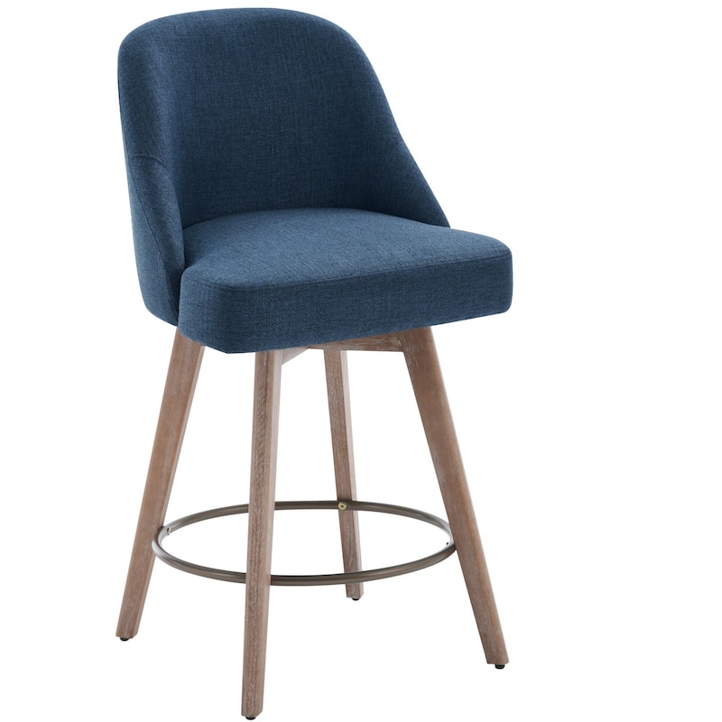 26" Counter Height Swivel Bar Stool, Upholstered Counter Stools - 39.37" (H) x 22.44" (D) x 21.65" (W)
