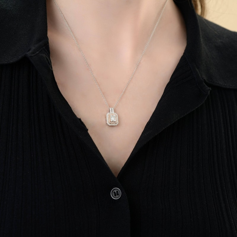 Gregg Ruth 14K Gold, White Diamond and Pink Diamond Pendant Necklace - 18
