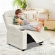 preview thumbnail 35 of 46, Costway Kids Youth Recliner Chair PU Leather w/Cup Holders & Side