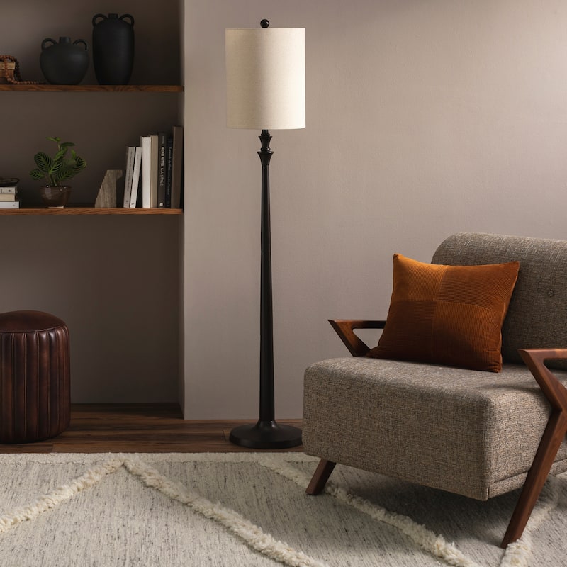 Drake Traditional Bronze Floor Lamp - 64"H x 12"W x 12"D - 64"H x 12"W x 12"D - Black