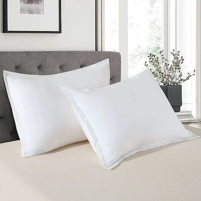 DCP Slip Pillowcase Silk White Pillow shams,2 Pack