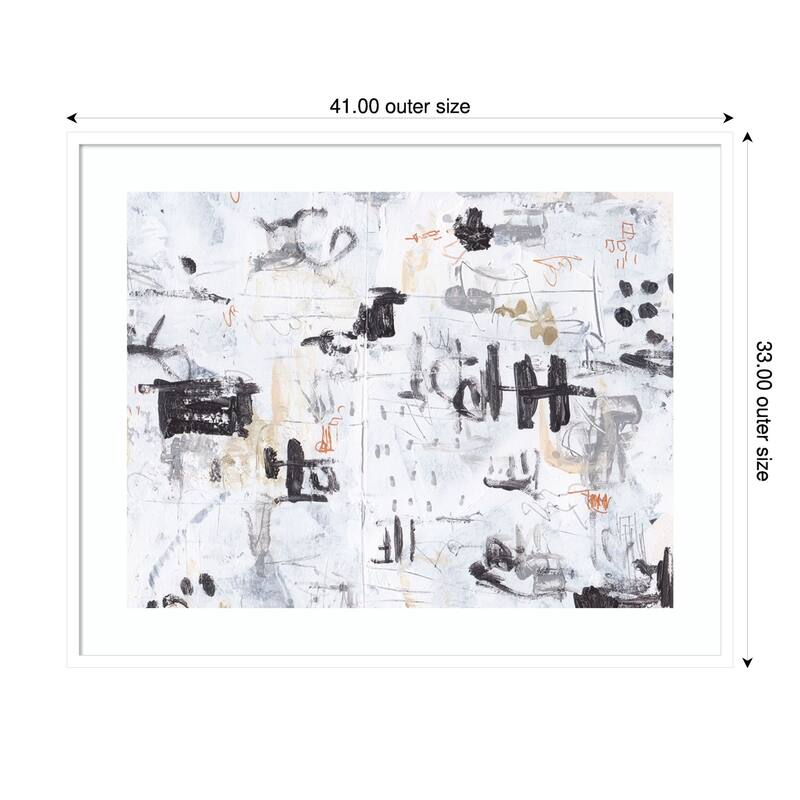 The Subtle Frenzy No. 1 by Melissa Wang Wood Framed Wall Art Print - 41 x 33 in - White