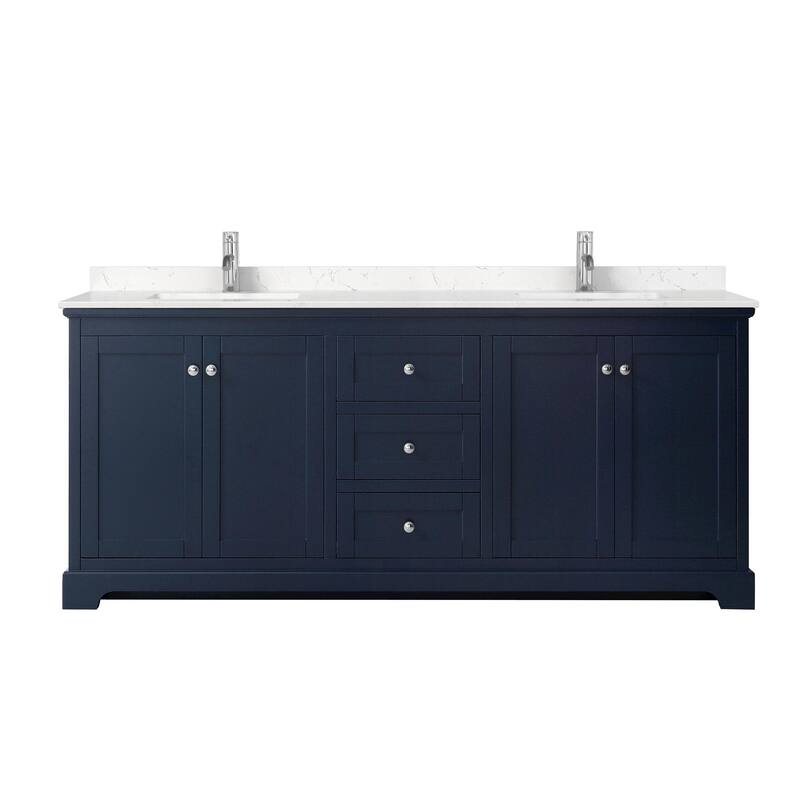Wyndham Collection Avery 80" Free Standing Double Basin Vanity Set