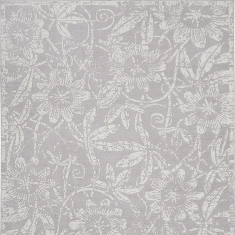 Power Loomed Distressed Floral Traditional Non Skid Stain Resistant Area Rug - 138' X '100' X '0.39
