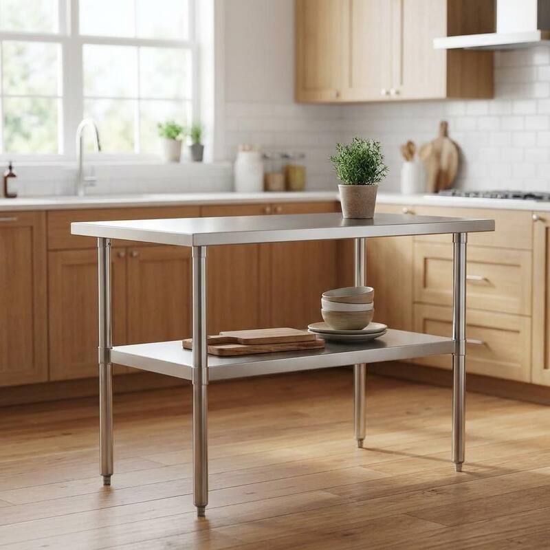Heavy Duty Stainless Steel Work Table, with Adjustable Undershelf - 24*36 in