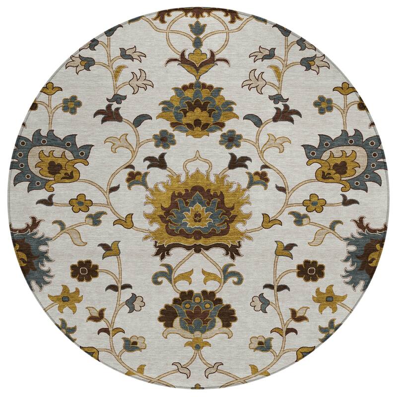 Machine Washable Indoor/ Outdoor Traditional Luna Chantille Rug
