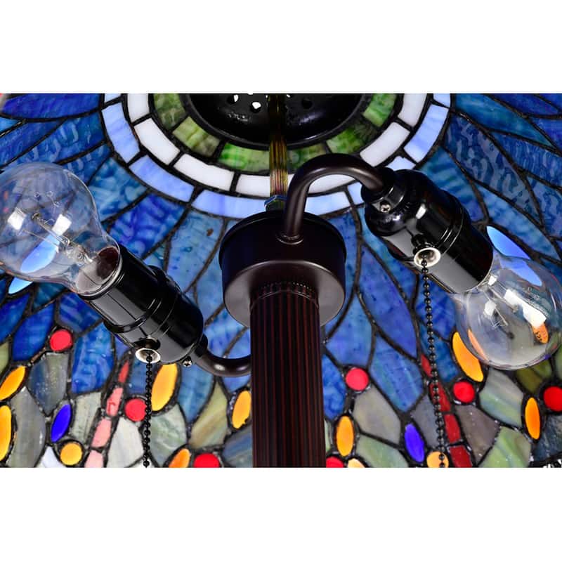 Copper Grove Simeonov Tiffany-style Blue Dragonfly Floor Lamp