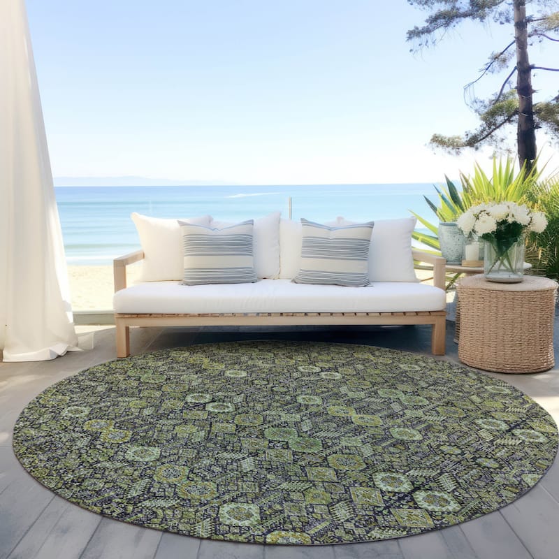 Alrimo Lush Floral Weather Resistant Classic Meets Modern Outdoor Rug