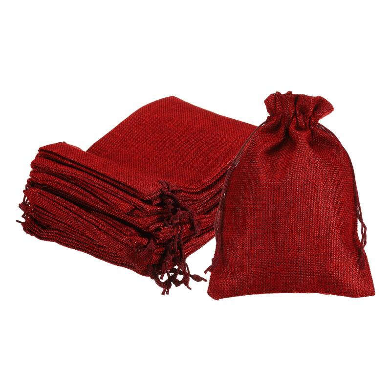 25Pcs Drawstring Burlap Gift Bags 5" x 7" Linen Sack Jewelry Pouches - 5" x 7"