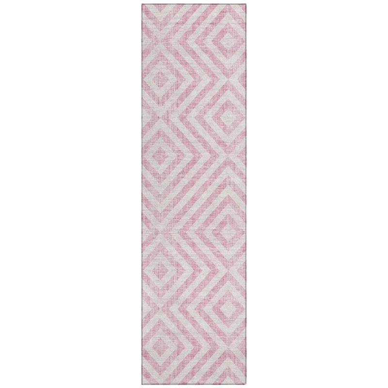 Machine Washable Indoor/ Outdoor Chantille Geo Diamond Rug