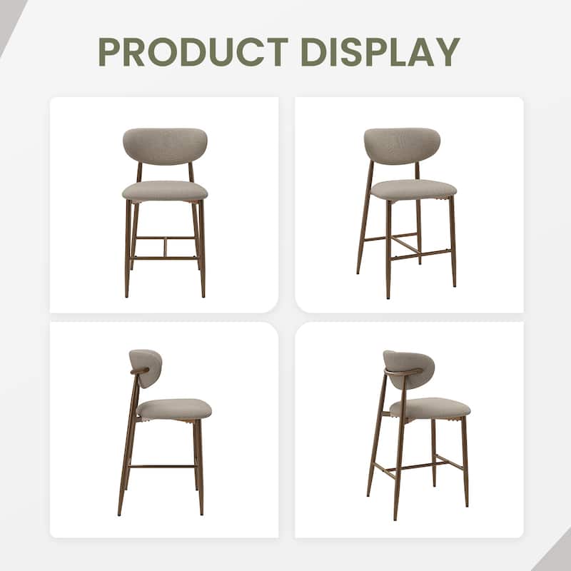 RENEWLINE 25 Inch Bar Stools with Backrest, Mid-Century Modern Counter Height Stools for Kitchen Island