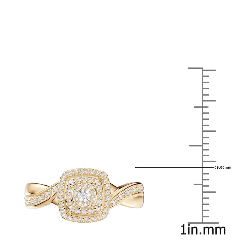 AEON Stellar Crown Cushion 0.25ct Lab Grown Diamond Cluster Double Halo Ring