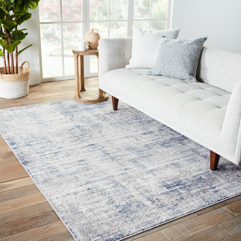 Werner Tribal Gray/ Blue Area Rug