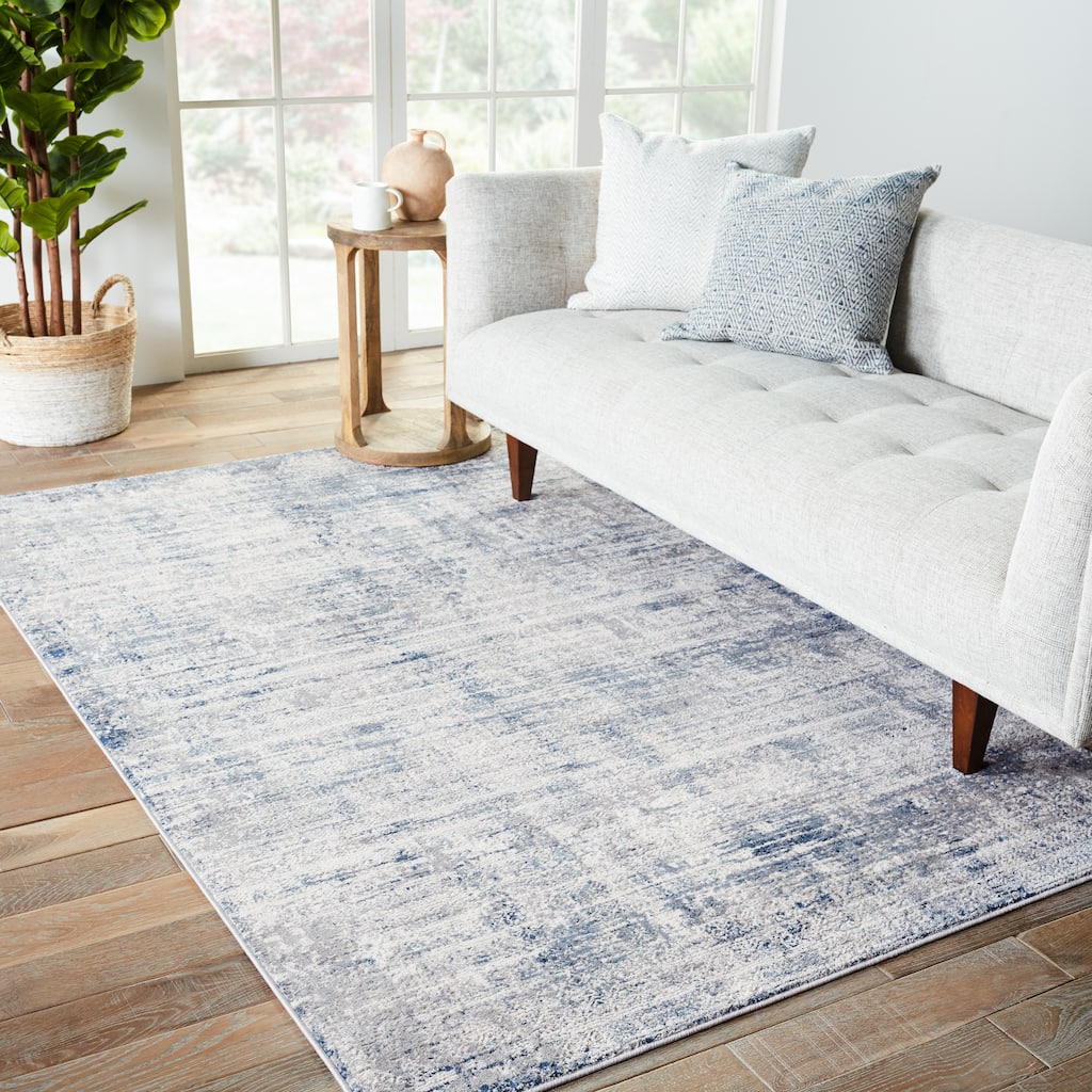Werner Tribal Gray/ Blue Area Rug