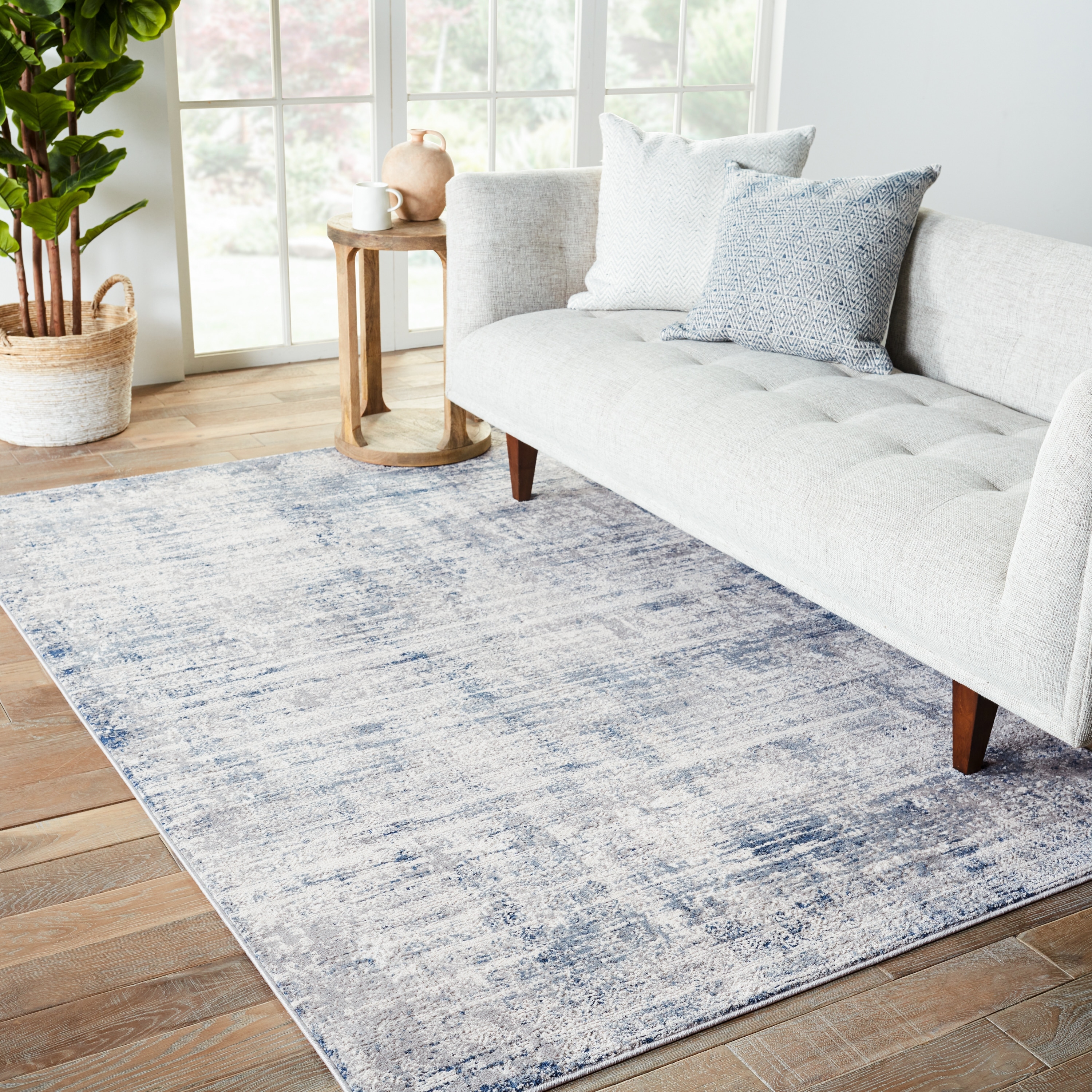 Werner Tribal Gray/ Blue Area Rug