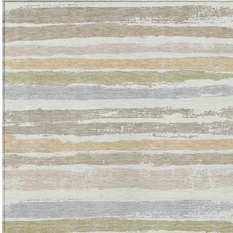HomeRoots Striped Transitional Rectangle Outdoor Rug
