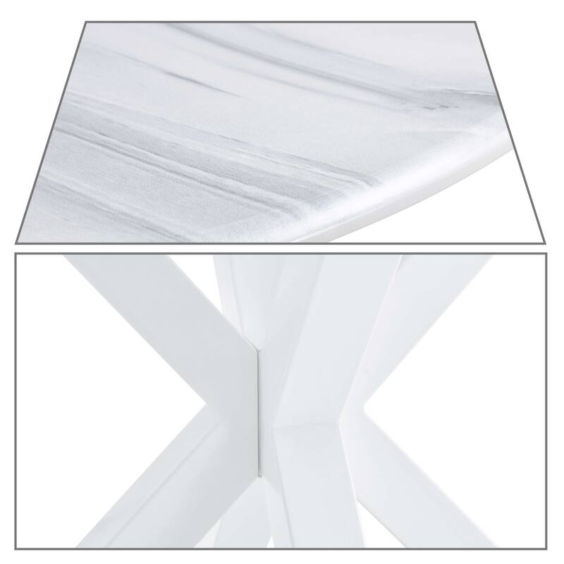 Modern Minimalist Round Dining Table with MDF Top and Metal Legs
