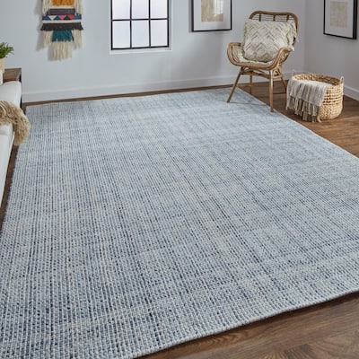 Siona Space Dyed In/Outdoor Flatweave, Dusty Blue, Area Rug