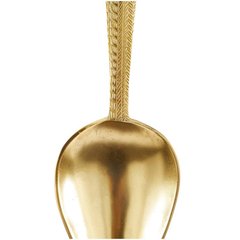 Gold Aluminum Metal Knife, Spoon and Fork Utensils Home Wall Decor (Set of 3)