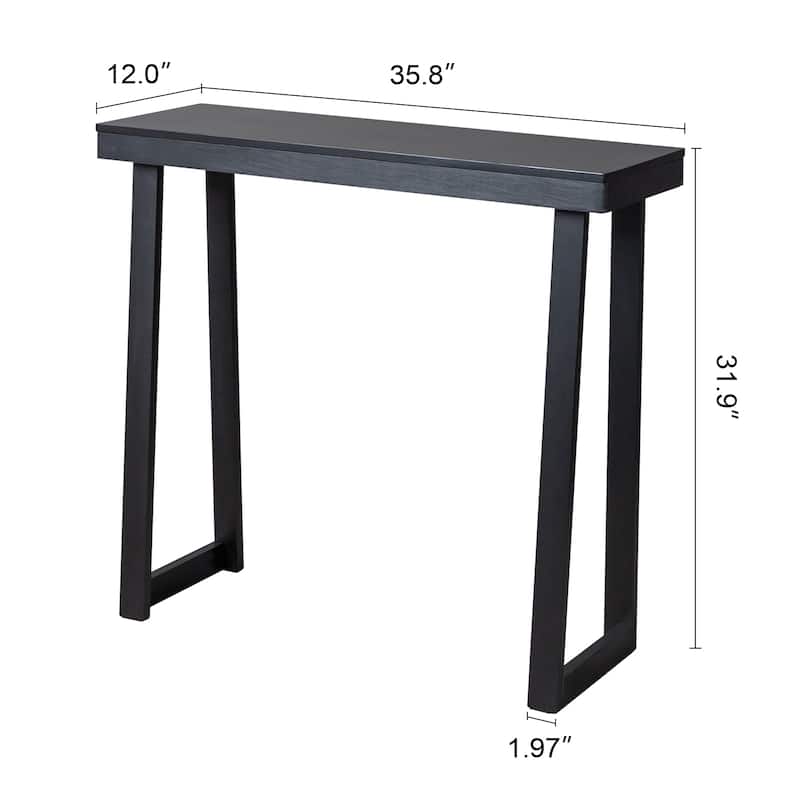 Narrow Solid Pine Wood Entryway Console Table for Small Space Living Room Furniture Decor