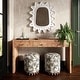 preview thumbnail 2 of 17, Dex Leopard Pattern Jacquard Upholstered Round Ottoman
