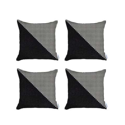 Boho-Chic Decorative Houndstooth Jacquard Pillow Covers 4 PCS