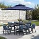 Option Set of 11 - Black Table with Navy Blue Umbrella