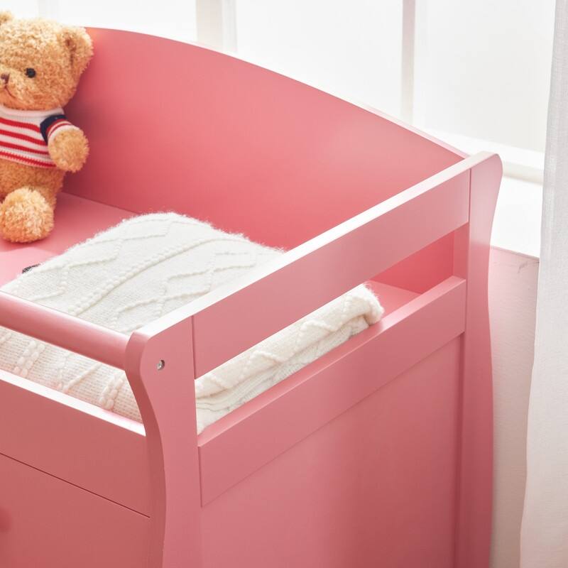 Solid Wood Changing Table with Three Drawers - N/A
