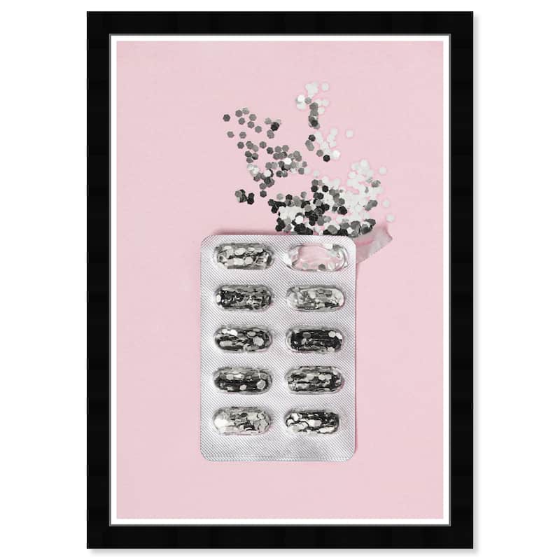 Wynwood Studio Prints Fashion and Glam Glitter Dose Silver Pink and Pastel Pink Modern & Contemporary Wall Art Canvas Print