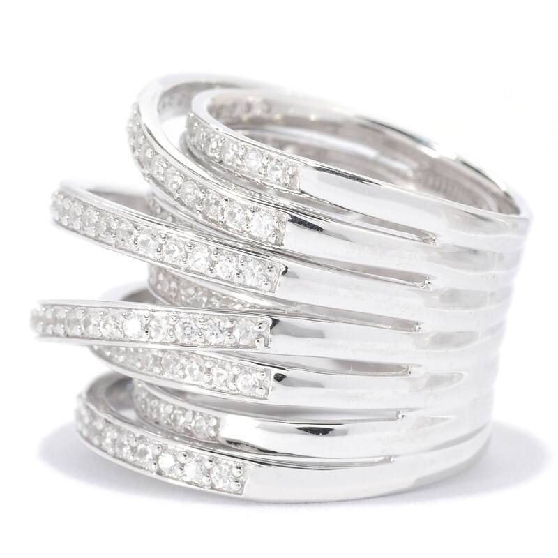 925 Sterling Silver White Natural Zircon Ring