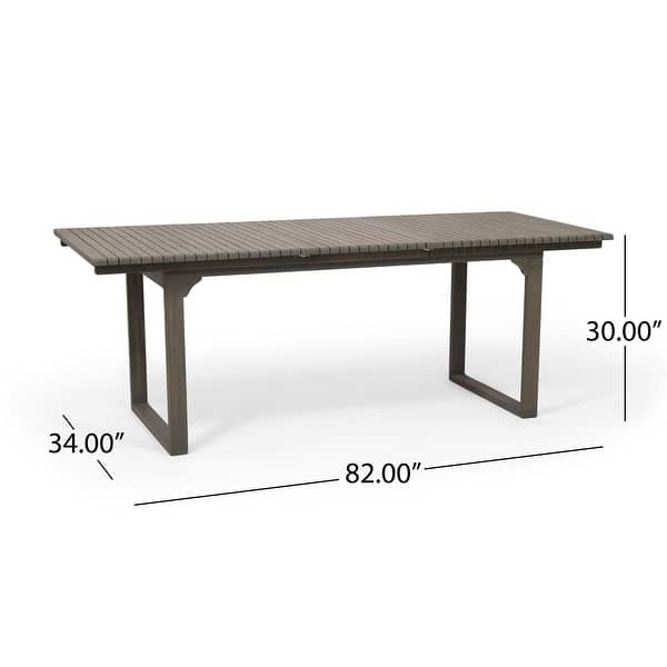 dimension image slide 2 of 6, Sorrento Acacia Wood 9-piece Expandable Table Outdoor Dining Set by Christopher Knight Home