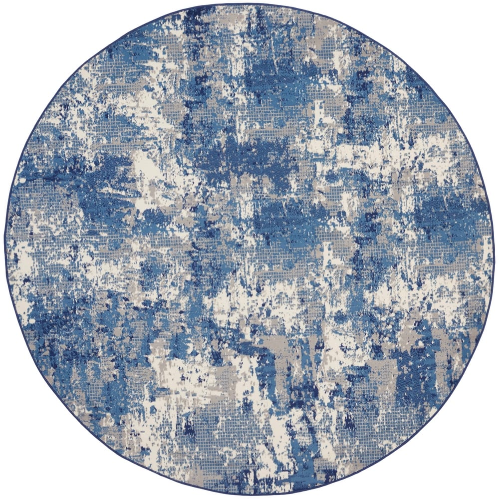 Nourison Grafix Indoor Blue Abstract Area Rug