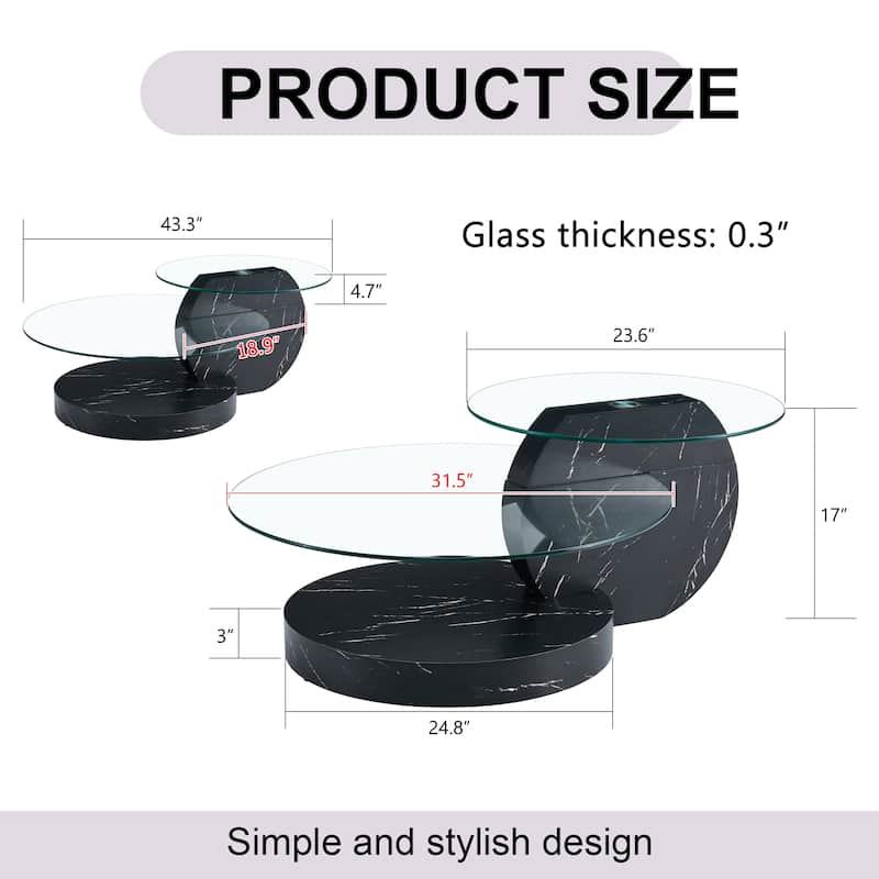 Modern and Practical Double-layer Round Coffee Table Sofa Side Table
