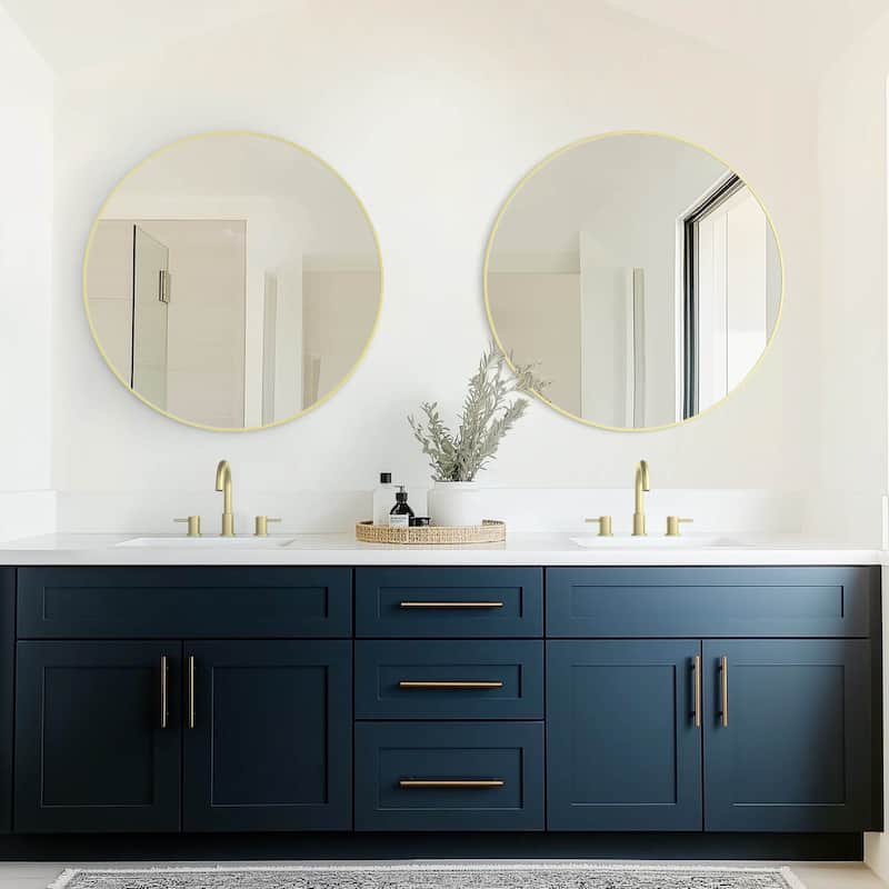 36 Inch Shatterproof Wall Mount Metal Frame Mirror