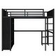preview thumbnail 10 of 21, Full Size Metal Gaming Loft Bed with LED,Desk and 3 Storage Drawers