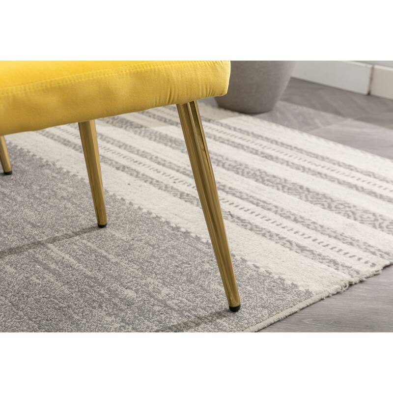 Bottom Tufted Accent Lounge Chair with Adjustable Arm and Back