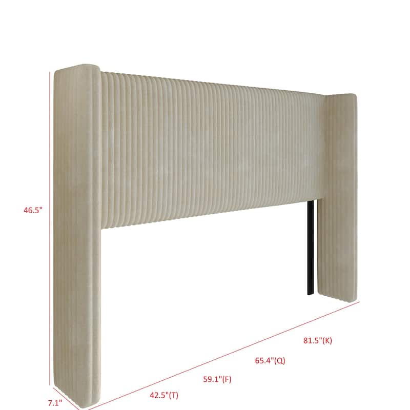 Clayfell Lenox Upholstered Wingback Headboard, Soft Corduroy, Easy to Assemble