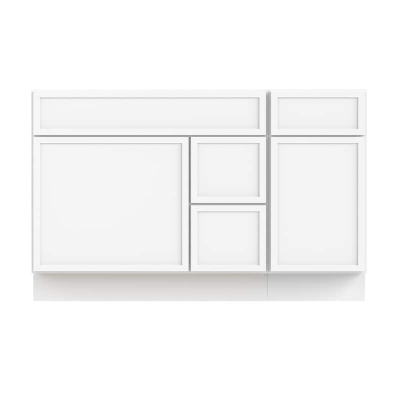 Vanity Art 51" Birch Freestanding Bathroom Vanity Cabinet without Top