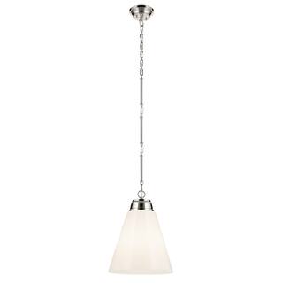 Kichler Lighting Marsailli 19.75" 1-Light Large Pendant with Opal Glass in Brushed Nickel - 15.75
