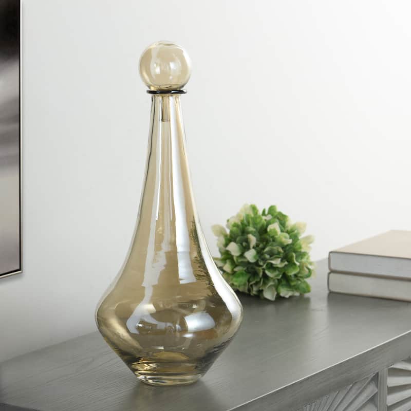 StyleCraft Austin Allen James - Pawn Plated Glass Vase - Amber - 18"