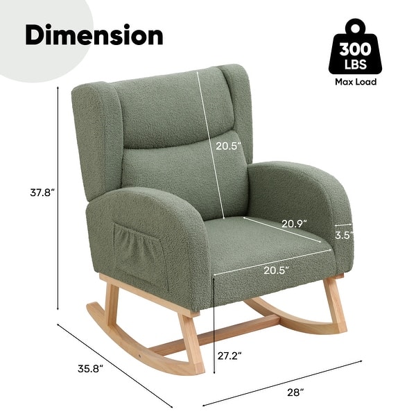 dimension image slide 3 of 9, HOMYKA 28" Wide Rocking Chair for Nursery