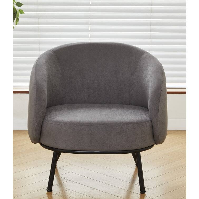 Luxury and Elegance Modern Channel Chair with Velvet Fabric Material Dense Foam and Heavy Webbing - Grey