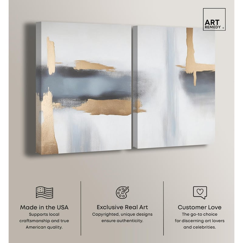 Visual Gold Vortex I Canvas Set of 2 by Art Remedy, Gallery Wrapped
