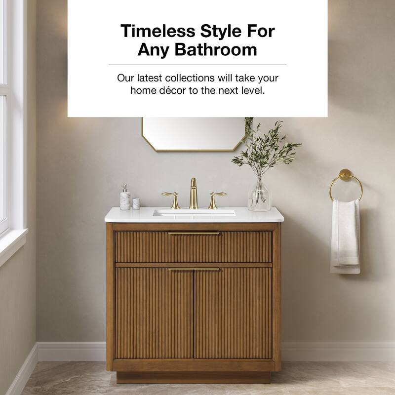 OVE Xander Bathroom Vanity with White Engineered Stone Top