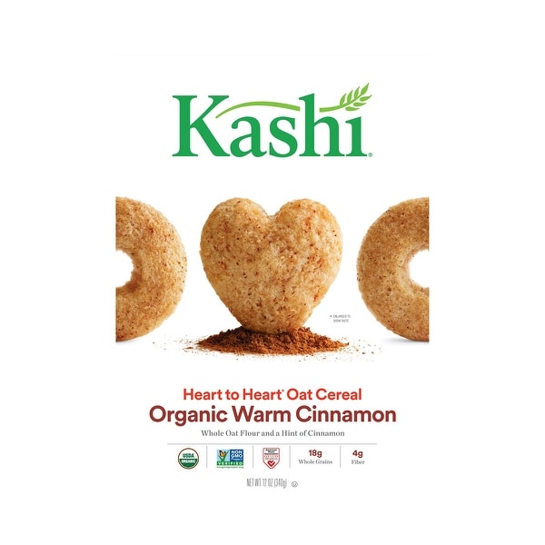 Kashi Cereal - Oat - Heart to Heart - Warm Cinnamon - 12 oz - case of 12