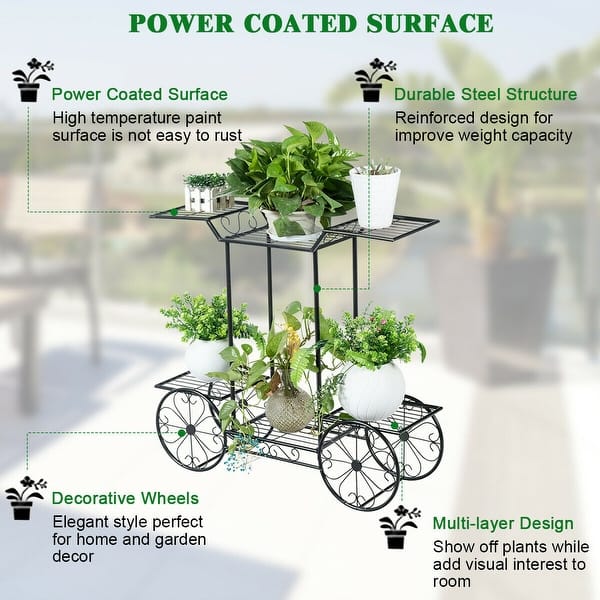 Shop Gymax 6 Tier Garden Cart Stand Flower Rack Display Decor